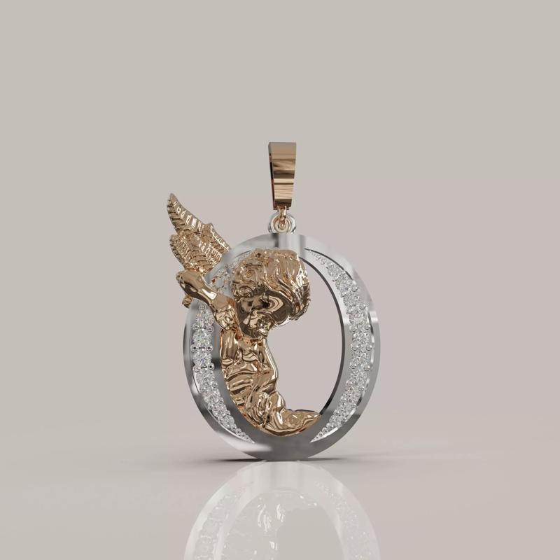 Angel Letter O 3D Model for Jewelry Design Printable Model