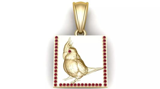 bird pendant gold 3D printable model