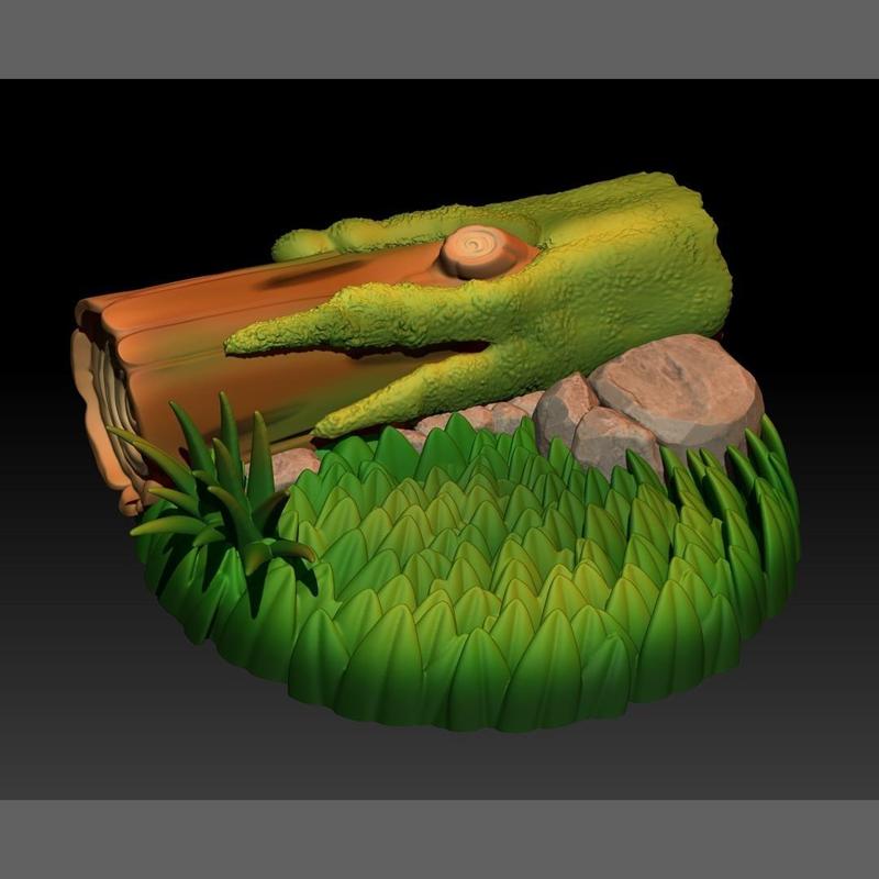 Pokemon Diorama Mossy Log