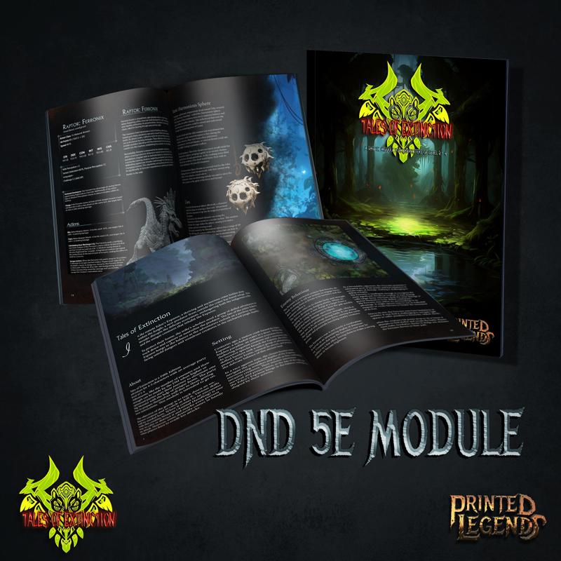 Tales of Extinction DnD 5e Module (Level 2-4) + Artworks + Maps + Tokens