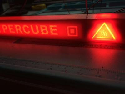 HyperCube 300x200 Bed Frame Front Cover With LED Heatbed Warning