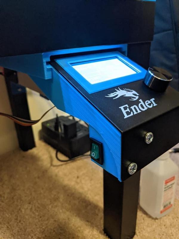 Sliding Ender 3/Pro Mounted LCD Display and Power Switch