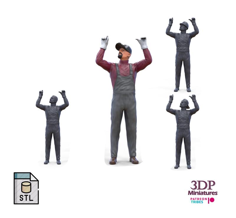 N2 MECHANIC CREW WORKING UNDER A CAR OR CONSTRUCTION WORKER