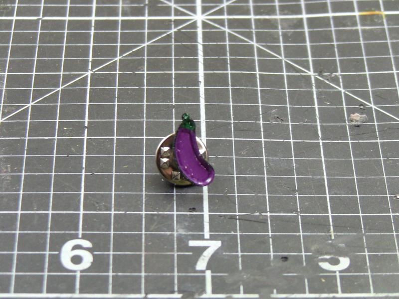 Eggplant enamel pin