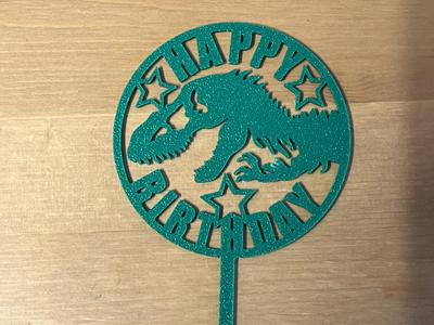 dinosaur happy birthday cake topper