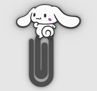 cute cartoon character - Cinnamoroll - Paper clip, bookmark - 3MF pre-painted , STL