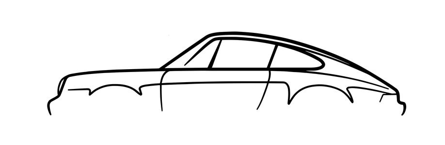 Porsche 930 Wall Art Silhouette