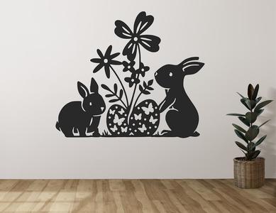 Wall Art: Easter Bunnies with Easter Eggs