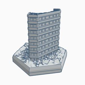 Sci-Fi Ruined Building 32 Hex Map Scale HMSSFR032
