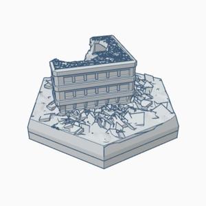 Sci-Fi Ruined Building 30 Hex Map Scale HMSSFR030