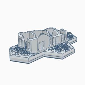 Sci-Fi Destroyed Building 13 with Hex Base SFDHB013