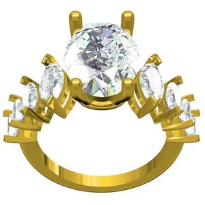 Oval and Marquise Diamond Solitaire Ring