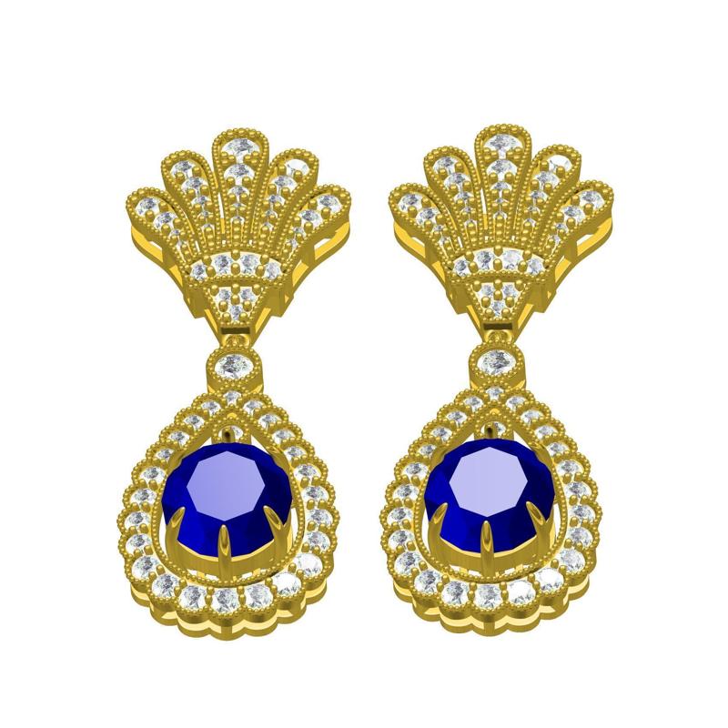 Oval Cut Diamond Dangle Drop Earring