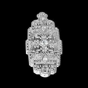 Antique Art Deco Style Filigree Diamond Pendant