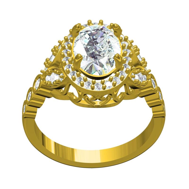 Oval Halo Engagement Ring