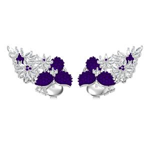 Beautiful Flower Branch Diamond Earring