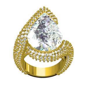 Pear Cut Diamond Teardrop Cocktail Ring