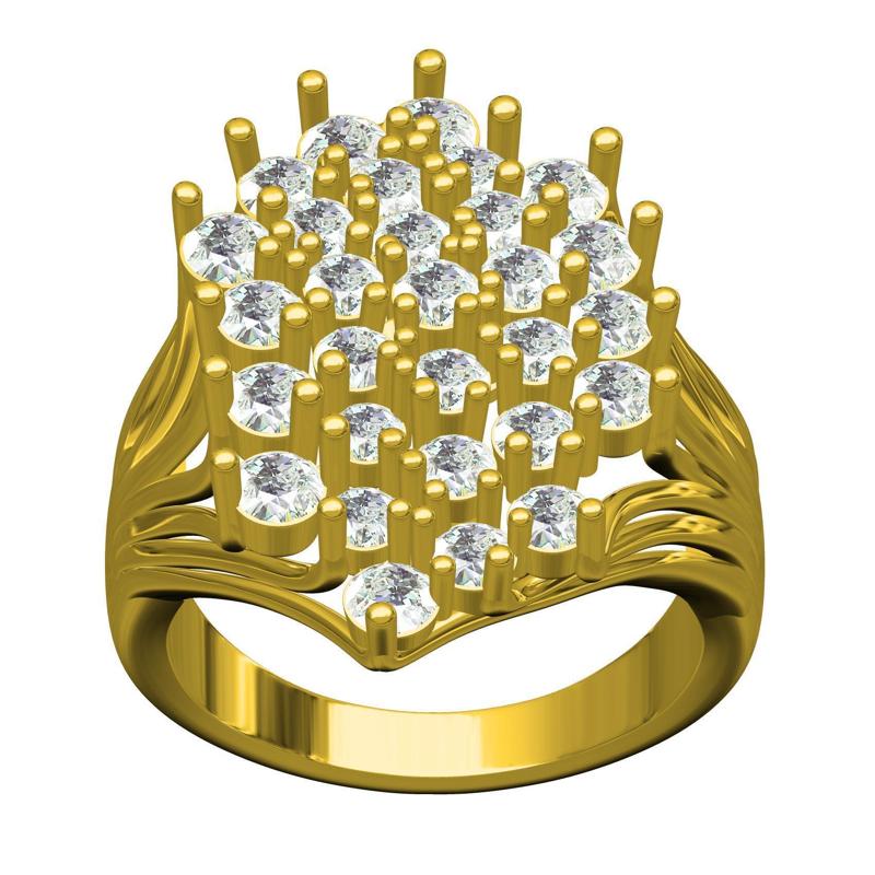 Huge Diamond Cluster Ring