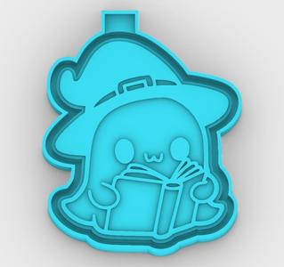 Witch Ghost Reader - Reading Book - Halloween - freshie mold - STL for silicone mold