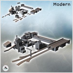 Large set of industrial complex with canals, dam, railway tracks, and storage warehouses (11) - Modern WW2 WW1 World War Diaroma Wargaming RPG Mini Hobby