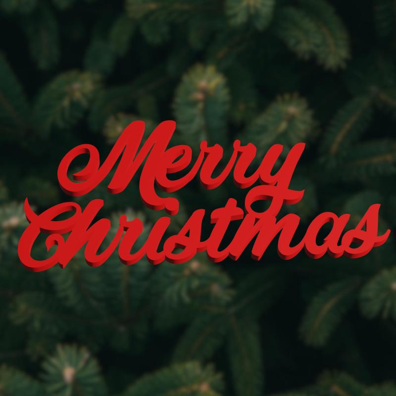 MERRY CHRISTMAS | 3D PRINTABLE TEXT | 3D MODEL