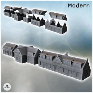 Set of three large modern buildings (Zwateweg, Netherlands) - Modern WW2 WW1 World War Diaroma Wargaming RPG Mini Hobby