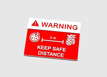 Pineapple distance - pizza sign
