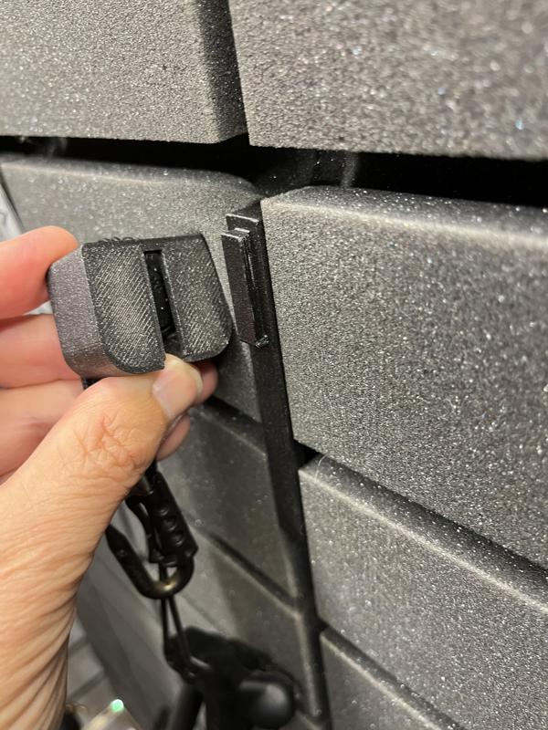 different hooks to fit in Sound Isolation foam. /eg.  Studiobrick