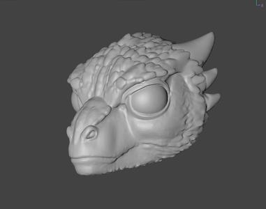 Baby dragon head figure sculpting