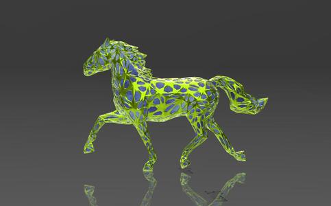 Noble Walking Horse Figure 2 - Voronoi Style - Spider Web - LowPoly - Perfect Design - Easy Print - Decor