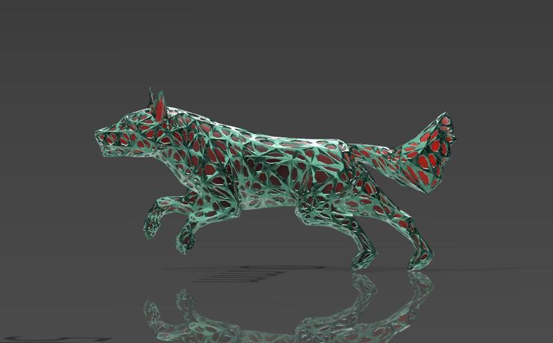 The Wolf Advancing on Its Prey - Voronoi Style - Spider Web - LowPoly - Perfect Design - Easy Print - Decor