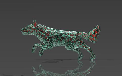 The Wolf Advancing on Its Prey - Voronoi Style - Spider Web - LowPoly - Perfect Design - Easy Print - Decor