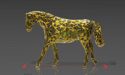 Horse 22 - Voronoi Style - Spider Web - LowPoly - Perfect Design - Easy Print - Decor