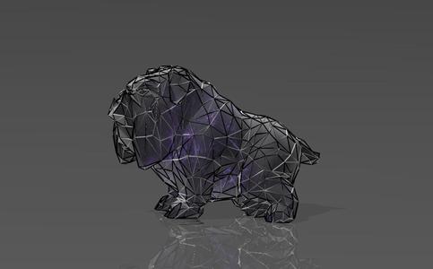Hunting Bulldog - Low Voronoi Style - Single Spider Web - LowPoly - Perfect Design - Easy Print - Decor