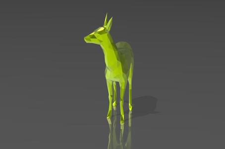 Deer Looking Around - Low Poly - Excellent Design - Decor