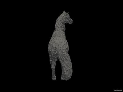 Ruby Stallion Horse  - Voronoi Style - Spider Web - LowPoly - Perfect Design - Easy Print - Decor