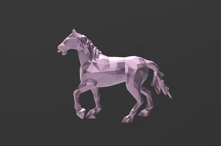 The Neighing Horse - Low Poly - Excellent Design - Decor