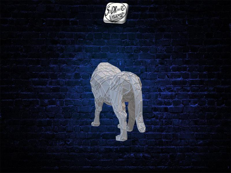 Lion L39 - Low Voronoi Style - Single Spider Web - LowPoly - Perfect Design - Easy Print - Decor