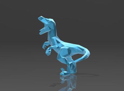 Velociraptor Dinozor - Low Poly - Excellent Design - Decor