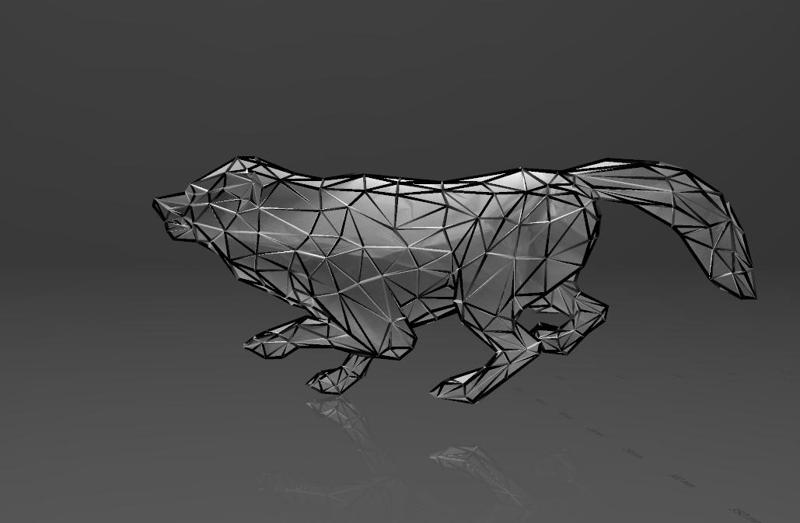 The Wolf on the Attack - Low Voronoi Style - Single Spider Web - LowPoly - Perfect Design - Easy Print - Decor