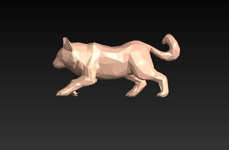 Chaotic Cat Sculpture- Low Poly - Excellent Design - Decor