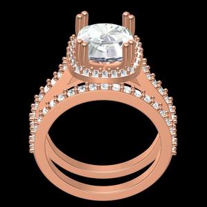 Cushion Halo Solitair Engagement Ring With Band