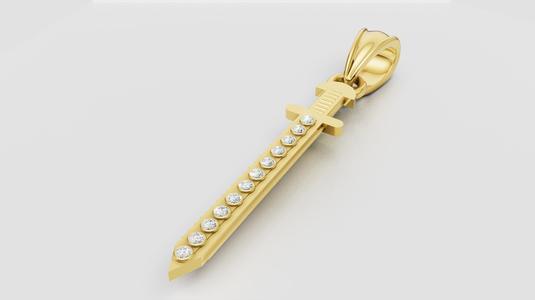 DIAMOND SWORD BROOCH PENDANT   3d printable model