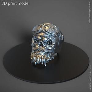biker helmet skull vol2 ring