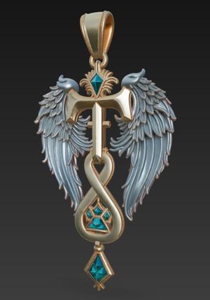 Pendant with wings
