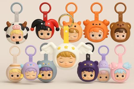 Complete Zodiac Keychain Set + Angel - Kawaii 3D Printable Collection