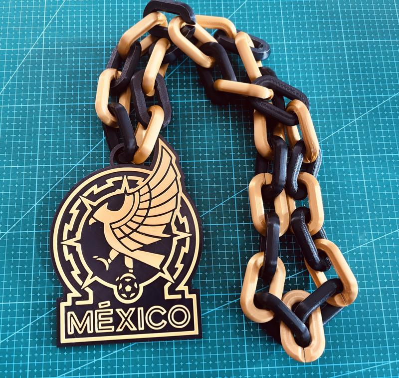 MEXICAN NATIONAL SOCCER TEAM BLACK GOLD CHAIN