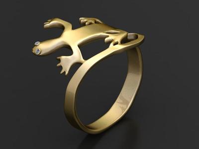 Gecko ring   3D printable model