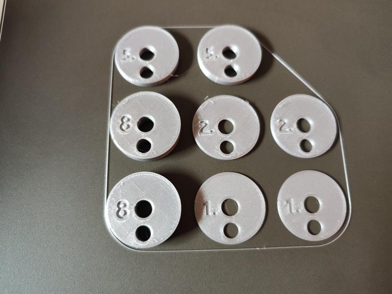 Spacers with Numbers - 1, 2, 5 mm