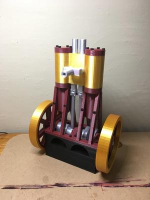 TWO CYLINDER VERTICAL WORKING DOUBLE ACTING STEAM ENGINE